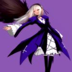  bad_id bad_pixiv_id chirigami-san dress flower hands purple_eyes rozen_maiden smile solo suigintou white_hair wings 