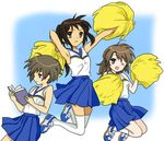  cheerleader genderswap genderswap_(mtf) haraheriko koizumi_itsuki koizumi_itsuki_(female) kyon kyonko multiple_girls nagato_yuki suzumiya_haruhi_no_yuuutsu 