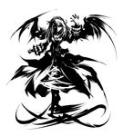  greyscale high_contrast long_hair mohomen monochrome rozen_maiden solo suigintou wings 