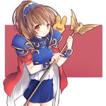  :d arle_nadja armor armored_dress bad_id bad_pixiv_id blue_skirt brown_eyes brown_hair carbuncle_(puyopuyo) creature half_updo madou_monogatari open_mouth puyopuyo sasakage short_hair skirt smile wand wrist_cuffs 