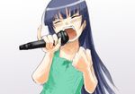  artist_request furude_rika higurashi_no_naku_koro_ni lowres microphone music pinky_out singing solo 