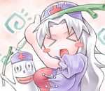  &gt;_&lt; chibi closed_eyes lowres nyagakiya solo spring_onion touhou yagokoro yagokoro_eirin 