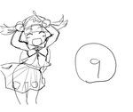  1girl animated animated_gif caramelldansen greyscale hat kawashiro_nitori key midriff momoda_yasuhito monochrome navel sketch smile solo touhou two_side_up 