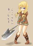  axe blonde_hair blue_eyes buresu final_fantasy final_fantasy_tactics geomancer_(fft) solo translated twintails weapon 