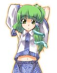  armpits duplicate gengorou green_hair kochiya_sanae navel solo touhou 