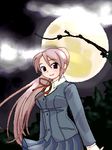  artist_request copyright_request long_hair lowres moon oekaki ribbon solo 