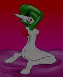  anthro breasts butt female gardevoir livinlovindude looking_at_viewer nintendo piercing pok&#233;mon pok&#233;morph pokemon solo video_games 