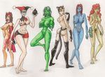  avengers batman catwoman crossover dc harley_quinn hulk marvel mystique poison_ivy she-hulk wanda_maximoff x-men 