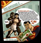  breasts comic dc dc_comics dialog english_text erection female glowing_eyes gorilla gorilla_grodd human josiepurr kryptonian lois_lane male mammal nipples penis primate restrained superman text underwear 