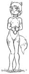  blush bound canine female fox hair konda krystal mammal monochrome nintendo nipples nude star_fox video_games young 