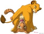  ambiguous_gender animated balls cub cum disney erection feline feral kisu leopard lion male mammal meowz oral penis plain_background sex simba the_lion_king white_background young 