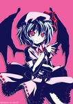  hat high_contrast pink_hat remilia_scarlet rikumaru solo touhou wings 