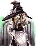  blonde_hair blue_eyes hand_on_headwear hat kii_(point9) kirisame_marisa solo touhou witch_hat 