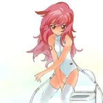  a1 brown_eyes copyright_request pink_hair solo thighhighs toilet 