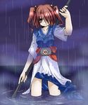  onozuka_komachi rain red_eyes red_hair solo touhou wet wet_clothes 