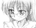  glasses gofu greyscale hayate_no_gotoku! kijima_saki monochrome sketch solo traditional_media 