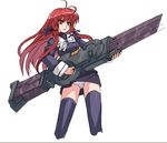  ahoge bad_id bad_pixiv_id gun gunner's_broom himuro_akari huge_weapon koma_(qqq111) long_hair night_wizard oekaki panties pantyshot red_eyes red_hair solo thighhighs underwear weapon 