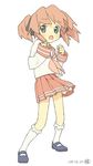  hiro_(dismaless) kobayakawa_yutaka lucky_star pink_neckwear ryouou_school_uniform school_uniform serafuku socks solo 