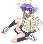  ? bad_id bad_pixiv_id hat ice_skates koma_(qqq111) night_wizard panties purple_hair shiho_elis skates solo underwear 