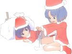 akinbo_(hyouka_fuyou) christmas hat multiple_girls original santa_costume santa_hat 