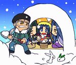  3girls air animated animated_gif chibi kannabi_no_mikoto lowres multiple_girls ryuuya snow uraha_(air) yaobikuni_(air) zen 