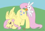  angel_bunny fluttershy friendship_is_magic my_little_pony strawberry-kitten 