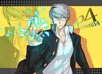  bad_id bad_pixiv_id glasses grey_eyes grey_hair houndstooth male_focus narukami_yuu persona persona_4 solo the-hiatus-elle zoom_layer 