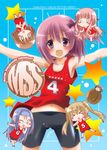  &gt;_&lt; armpits asymmetrical_hair basketball bike_shorts blonde_hair blue_hair blush blush_stickers brown_hair chibi closed_eyes cover glasses hair_ribbon hakamada_hinata hasegawa_subaru kashii_airi kazahana_chiruwo long_hair minato_tomoka misawa_maho mole multiple_girls nagatsuka_saki navel one_eye_closed open_mouth pink_hair ribbon rou-kyuu-bu! short_hair side_ponytail smile twintails very_long_hair 