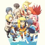  6+boys black_hair blonde_hair blue_eyes closed_eyes forehead_protector haruno_sakura hatake_kakashi jiraiya long_hair mask multiple_boys multiple_girls namikaze_minato naruto naruto_(series) naruto_shippuuden oba-min pink_hair pointing red_hair sai_(naruto) short_hair silver_hair smile spiked_hair tsunade uchiha_itachi uchiha_sasuke uzumaki_kushina uzumaki_naruto very_long_hair younger 