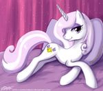  equine female feral fleur_de_lis_(mlp) friendship_is_magic hair horn horse john_joseco long_hair lying mammal multi-colored_hair my_little_pony on_side pink_hair pony purple_eyes short_hair solo tail unicorn white_hair 