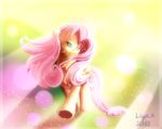  equine female feral fluttershy_(mlp) friendship_is_magic green_eyes hair horse ligax mammal my_little_pony pegasus pink_hair pony solo sparkle tail wings 