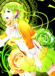  bad_id bad_pixiv_id breasts fingernails flower green_eyes green_hair gumi hair_flower hair_ornament hanagerian jacket megpoid_(vocaloid3) midriff nail_polish navel open_mouth short_hair skirt small_breasts solo suspenders underboob vocaloid 