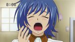  1boy animated animated_gif blue_hair cardfight!!_vanguard indoors lowres male male_focus sendou_aichi solo window yawn yawning 