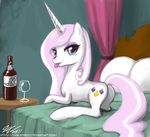  beverage cutie_mark equine female feral fleur-de-lis fleur_de_lis_(mlp) friendship_is_magic glass hair horn horse john_joseco long_hair looking_back mammal multi-colored_hair my_little_pony pink_hair pony purple_eyes short_hair solo tongue tongue_out unicorn white_hair 