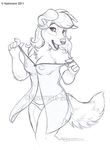  anthro babydoll black_and_white breasts canine clothed clothing dog female kashmere lingerie looking_at_viewer mammal monochrome nightgown nipples panties plain_background see_through sketch skimpy solo translucent underwear white_background 