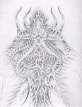  black_and_white greyscale h.p._lovecraft hastur male monochrome sketch solo teeth tentacles verreaux 