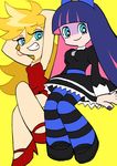  bow dress goth gothic panty_&amp;_stocking_with_garterbelt panty_(character) panty_(psg) smile stocking_(character) stocking_(psg) 