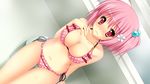  akinomiya_akane bikini blush cleavage game_cg ima_mo_itsuka_mo_faruna_runa kamiya_tomoe pink_hair swimsuit 