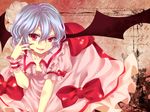  bad_id bad_pixiv_id bow mou-nanimo red_eyes remilia_scarlet solo touhou wings wrist_cuffs 