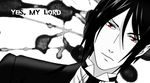  kuroshitsuji monochrome red_eyes sebastian_michaelis tagme 