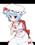  backpack bag blue_hair hat ladfa randoseru red_eyes remilia_scarlet solo touhou 