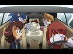  1girl 3boys blood blue_eyes brown_hair canine car death echidna female fox green_eyes hair hedgehog knuckles_the_echidna male mammal miles_prower multiple_boys rodent sally_acorn sega sonic_(series) sonic_the_hedgehog unknown_artist vehicle 