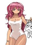  bad_id bad_pixiv_id bracelet breasts casual_one-piece_swimsuit cleavage frog hat hinata_natsumi jewelry jitome keroro keroro_gunsou large_breasts long_hair nekogasuki older one-piece_swimsuit pink_hair red_eyes short_twintails sketch star swimsuit tan taut_clothes taut_swimsuit twintails 