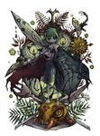  antennae bad_id bad_pixiv_id bug cape fork green_hair highres insect kuuneru lamp plate solo touhou wings wriggle_nightbug 