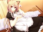  bed catgirl game_cg haruka_natsuki maid red_eyes tae yurikago_kara_tenshi_made 