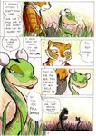  blue_eyes comic daigaijin feline female grass kung_fu_panda mammal master_tigress master_viper red_eyes reptile sage_advice scalie snake tiger 