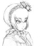  bob_cut flower gothic_lolita greyscale kof:_maximum_impact lolita_fashion maximum_impact_ii monochrome ninon_beart rose short_hair snk so-scan solo the_king_of_fighters upper_body 