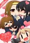  akiyama_mio bad_id bad_pixiv_id black_hair blonde_hair brown_hair camcorder chibi hirasawa_yui hug k-on! kotobuki_tsumugi long_hair multiple_girls nakano_azusa school_uniform seima_(chikopulin_company) short_hair tainaka_ritsu twintails yuri yurijoshi 