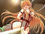  1girl bdsm blonde_hair blue_eyes blush bondage bound inda_no_himekishi_jeanne jeanne_grenoble niplees nipples nude orange_hair tentacle tentacles thighhighs torture uncensored wooden_horse 