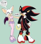  anklet anyalynn bat black black_fur breasts coat couple cyan_eyes female fur hedgehog male mammal pantyhose red_eyes ring rouge_the_bat sega shadow_the_hedgehog shoes skirt sonic_(series) teeth tooth wings 